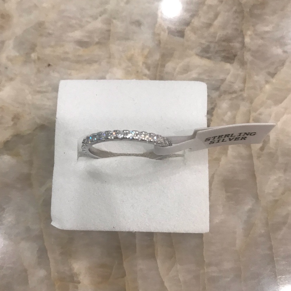.925 Sterling Silver Round Eternity Band Ring - Picture 4 of 8